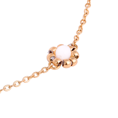 Flower 'n' Beads Necklace Rose Gold