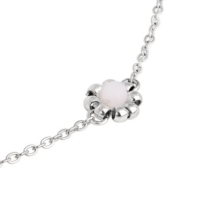 Flower 'n' Beads Necklace Silver