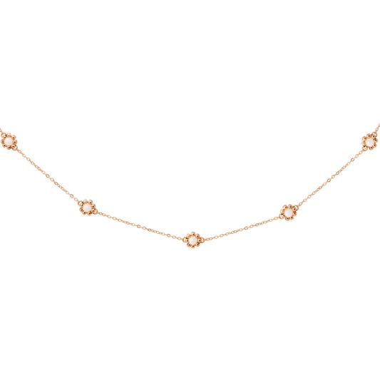 Flower 'n' Beads Necklace Rose Gold