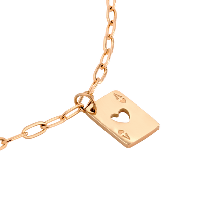 Heart Ace Necklace Rose Gold