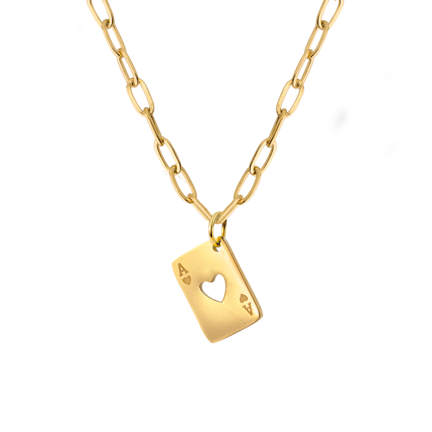 Heart Ace Necklace Gold