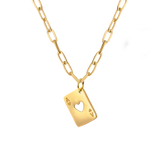 Heart Ace Necklace Gold