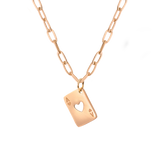 Heart Ace Necklace Rose Gold
