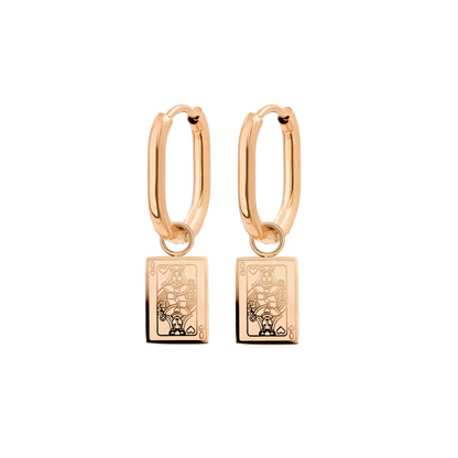 Like a Queen Oval Hoop Set Baby Rose Gold