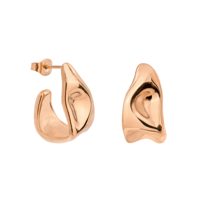 Liquid Shape Studs Rose Gold