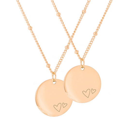 Mother & Daughter Necklace Rose Gold