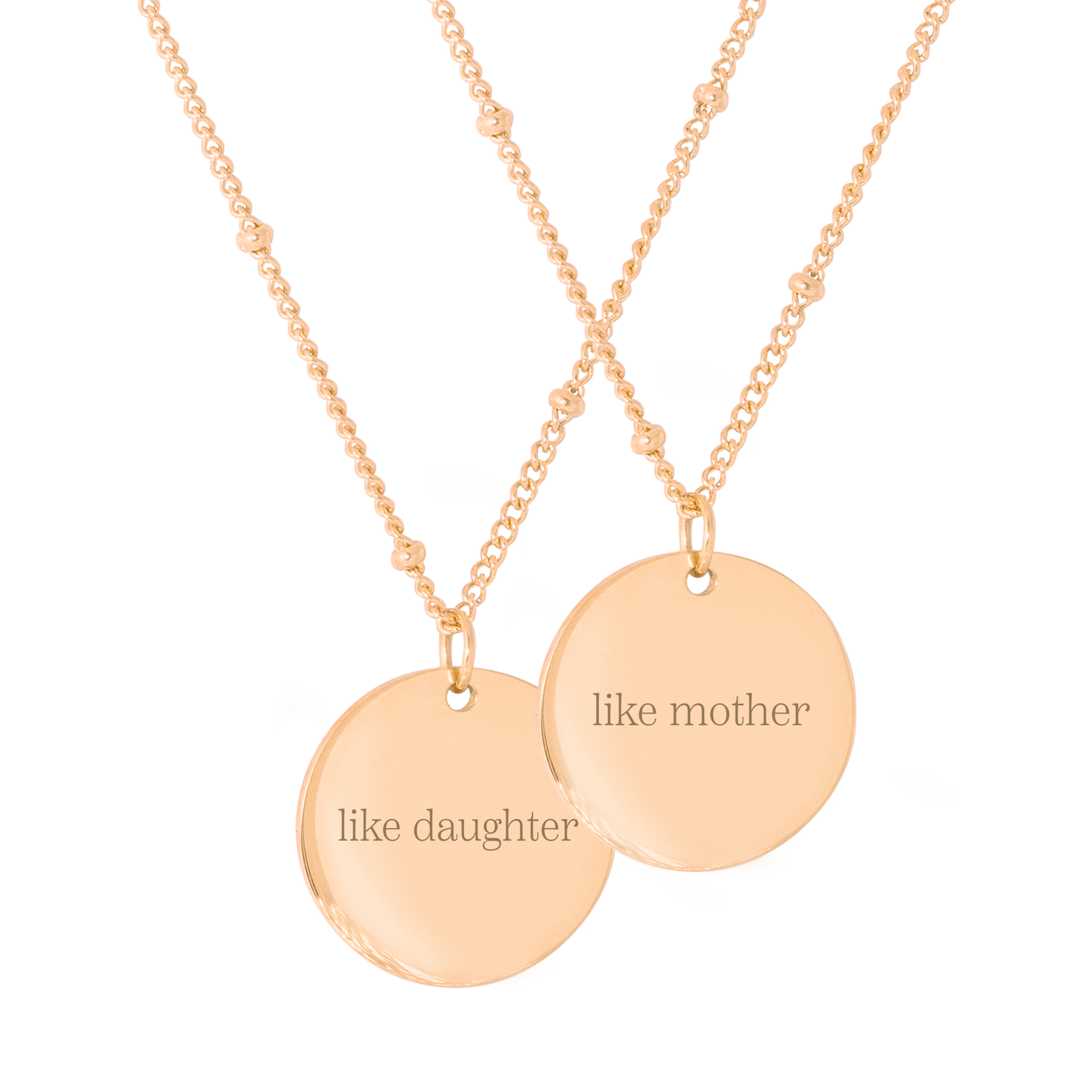 Mother & Daughter Necklace Rose Gold