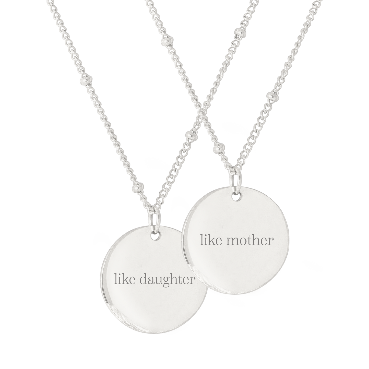 Mother & Daughter Necklace Silver