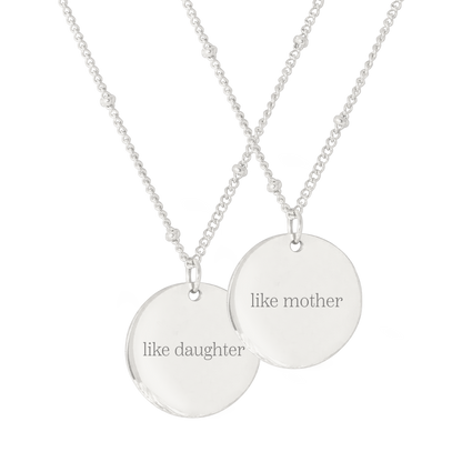 Mother & Daughter Necklace Silver