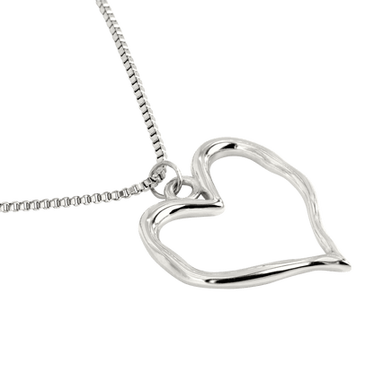 Melting Heart Necklace Silver