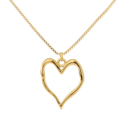 Melting Heart Necklace Gold