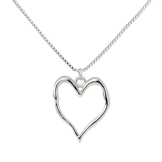 Melting Heart Necklace Silver