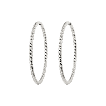 Twisted Hoops Extra Large Silver