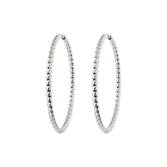 Twisted Hoops Extra Large Silver