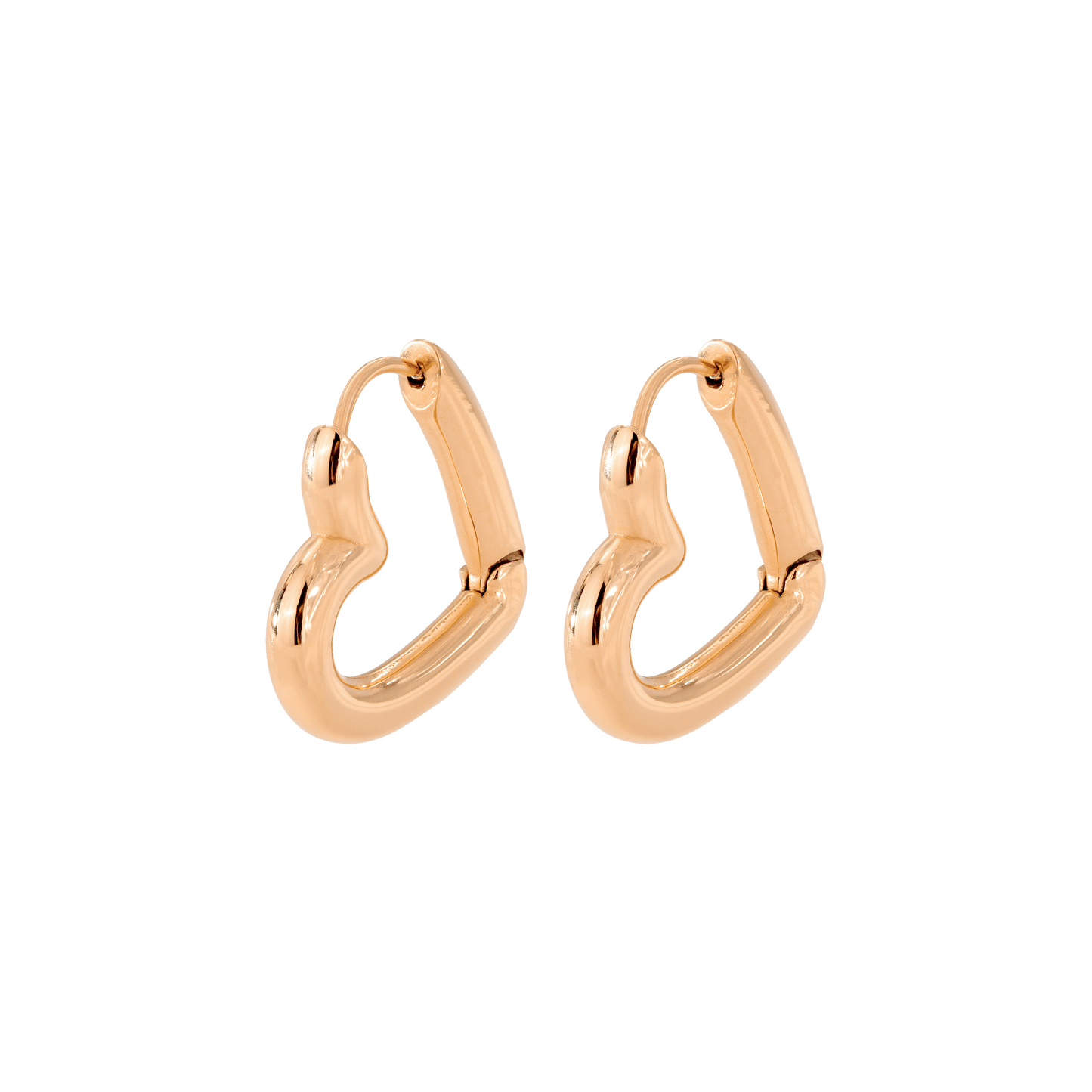 Phat Heart Hoops Large Rose Gold