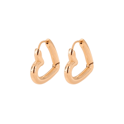 Phat Heart Hoops Large Rose Gold