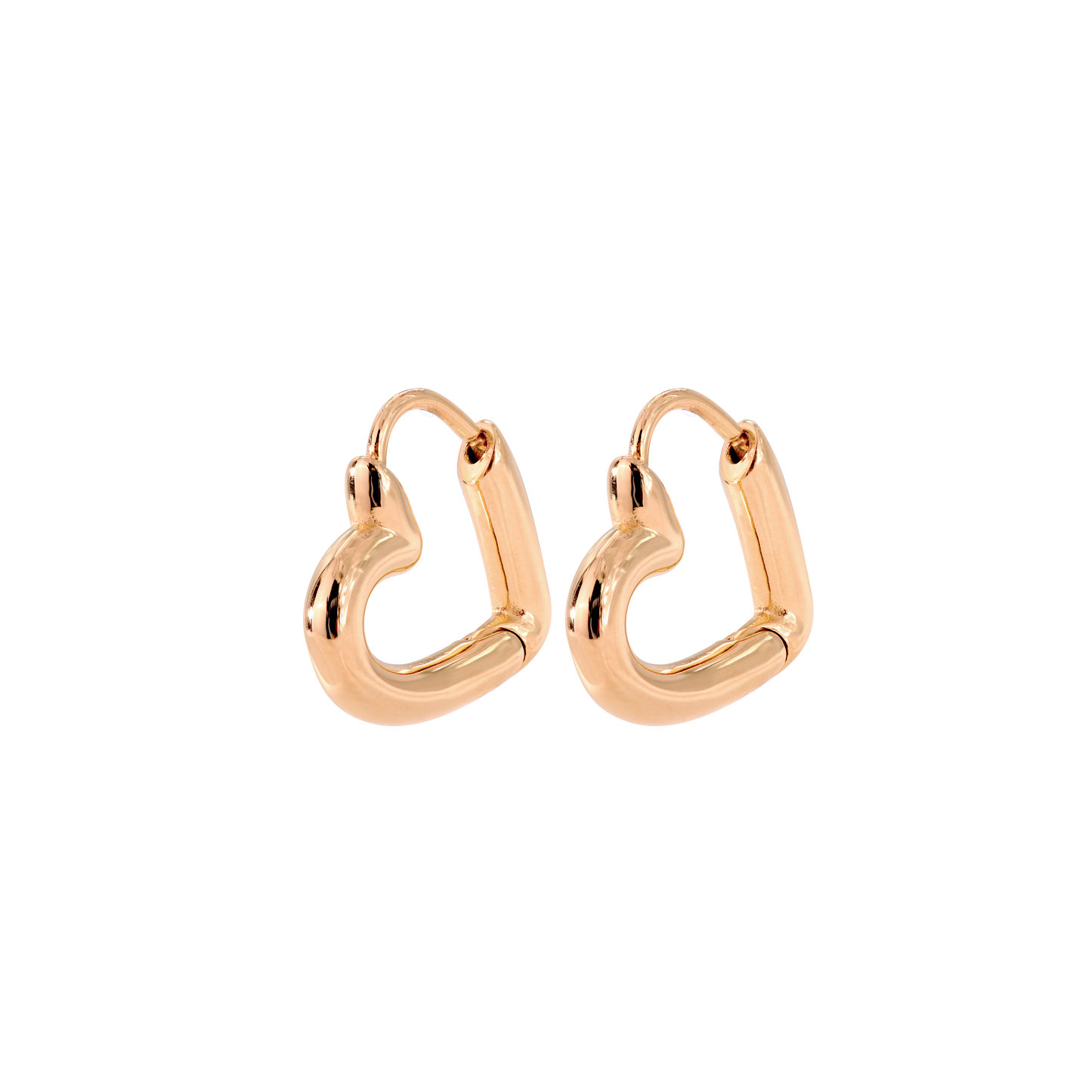 Phat Heart Hoops Small Rose Gold
