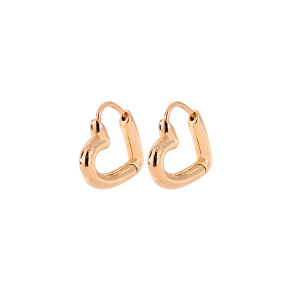 Phat Heart Hoops Small Rose Gold