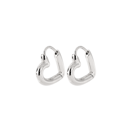 Phat Heart Hoops Small Silver