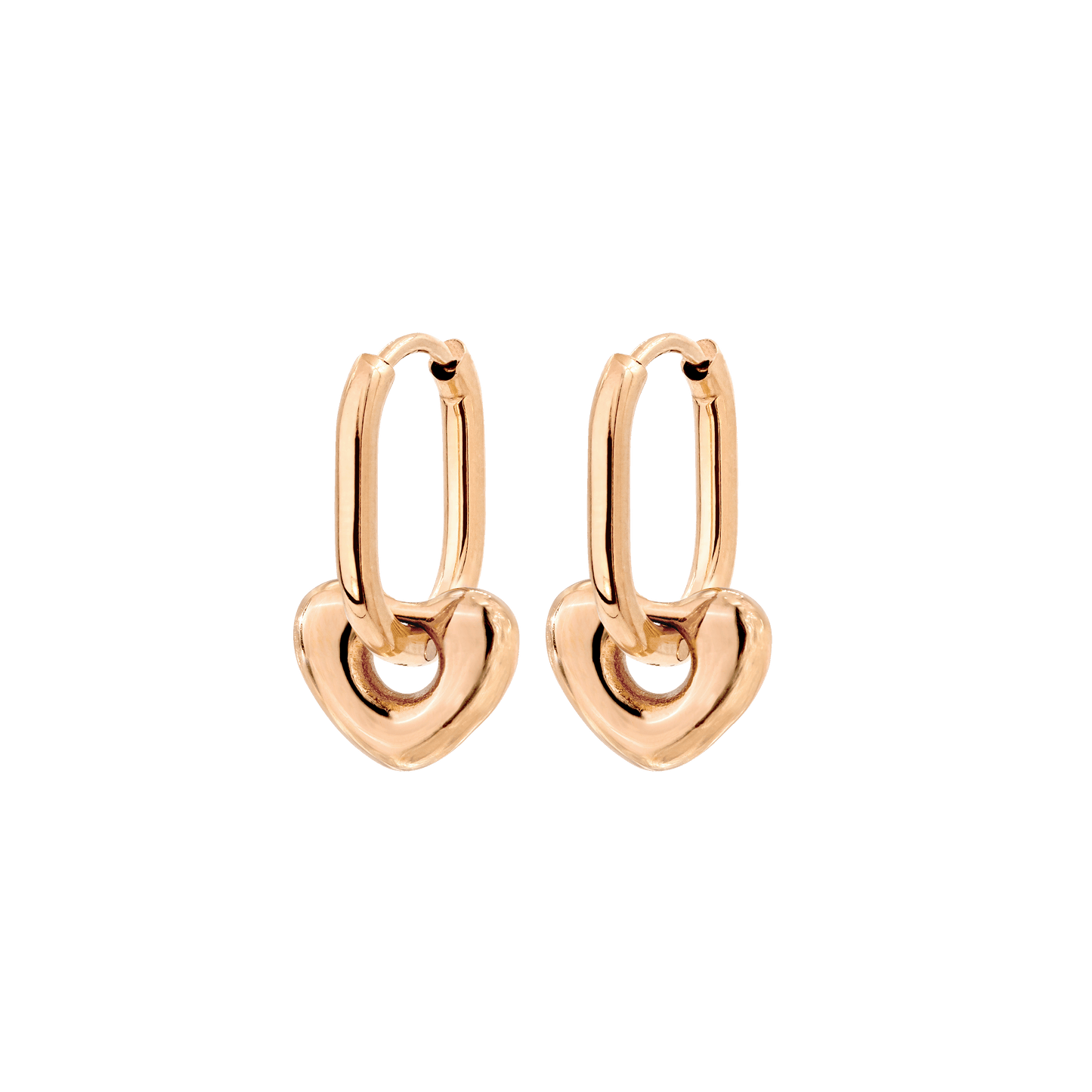 Phat Heart Oval Hoop Set Baby Rose Gold