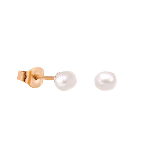 Pure Pearl Studs Rose Gold