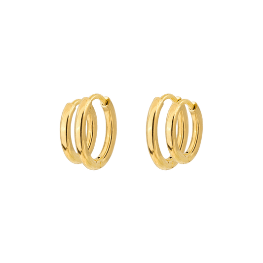 Clean Hoop Set Small Gold