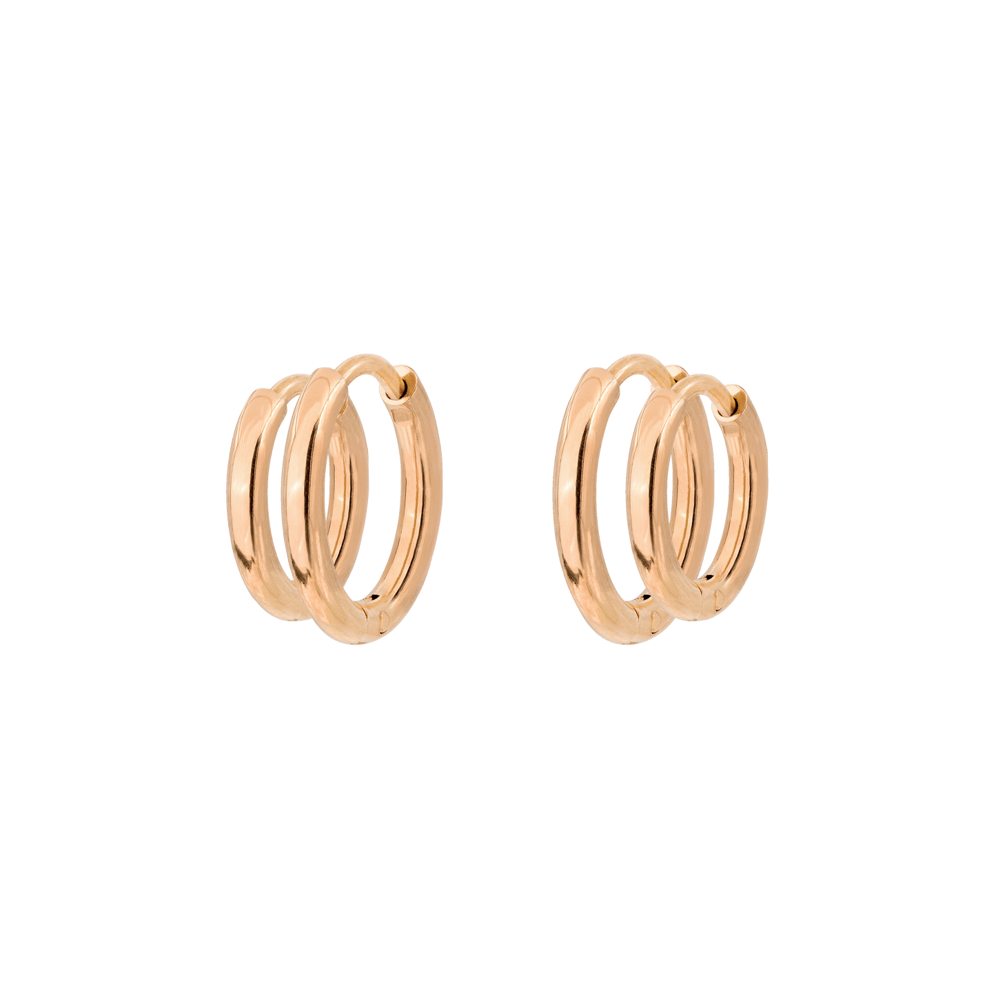 Clean Hoop Set Small Rose Gold