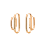 Oval Clean Hoop Set Rose Gold