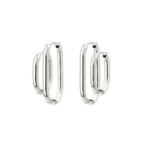 Oval Clean Hoop Set Silver