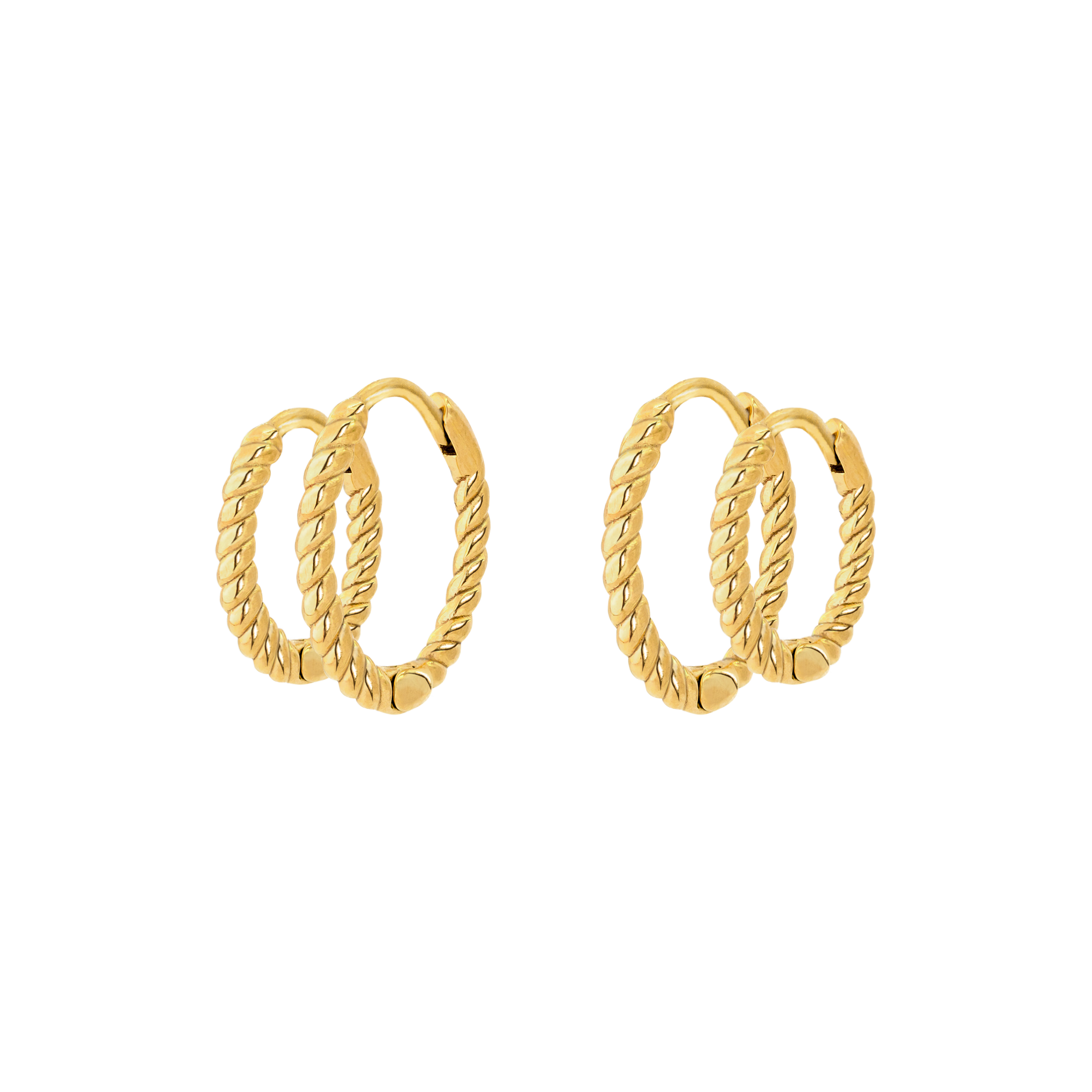 Twisted Hoop Set Small Gold – Luamaya