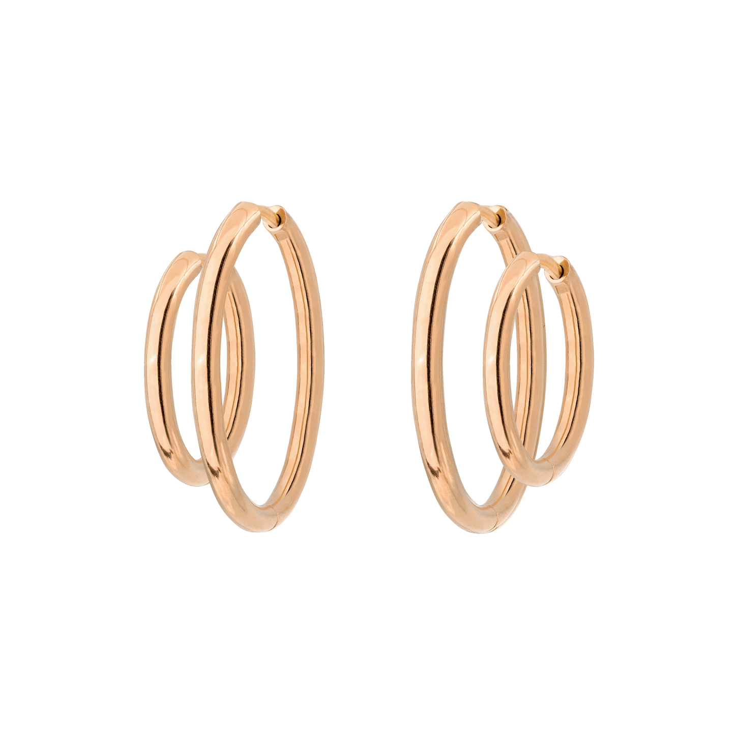 Clean Hoop Set Midi Rose Gold