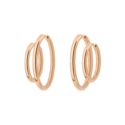 Clean Hoop Set Midi Rose Gold