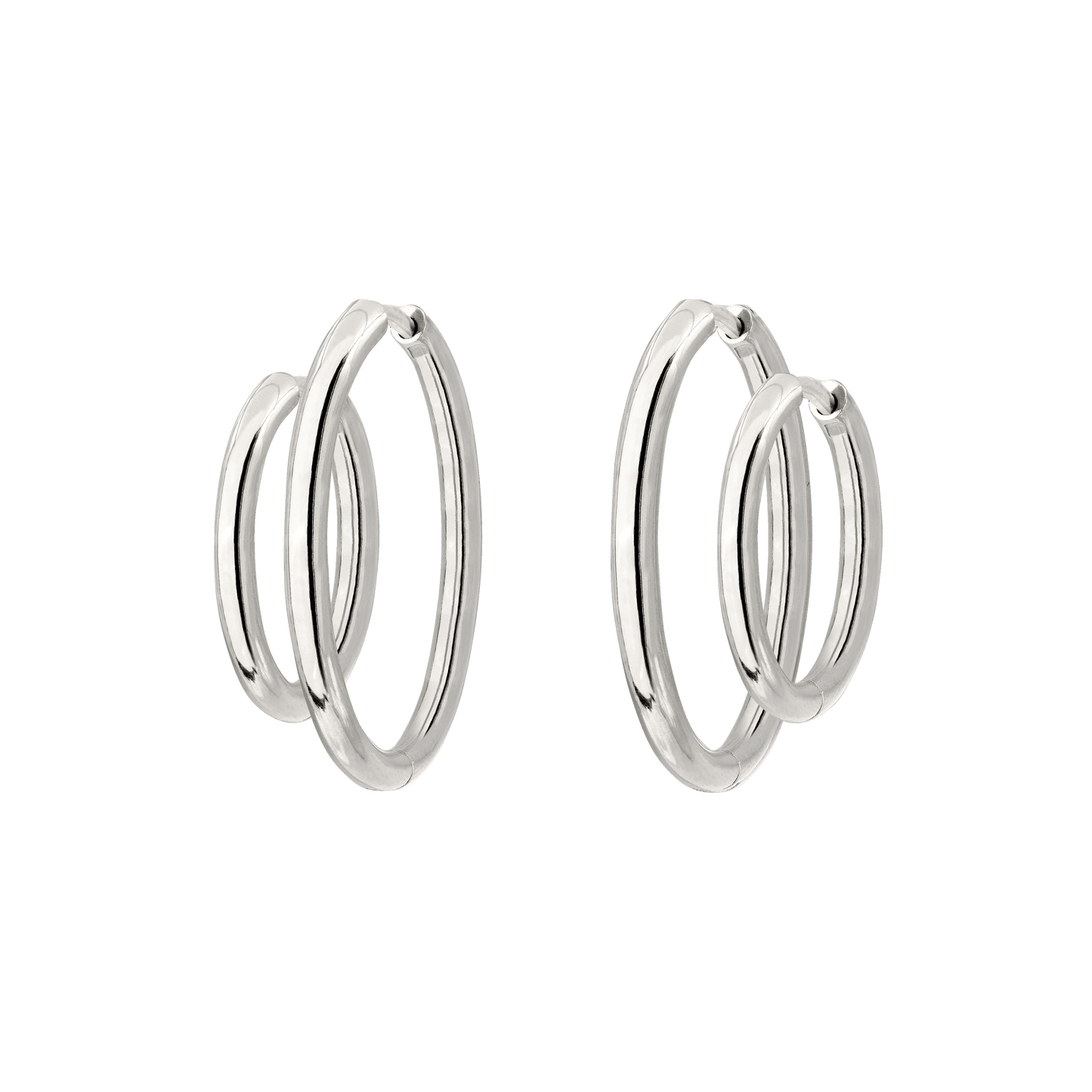 Clean Hoop Set Midi Silver