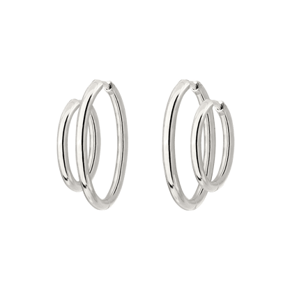 Clean Hoop Set Midi Silver