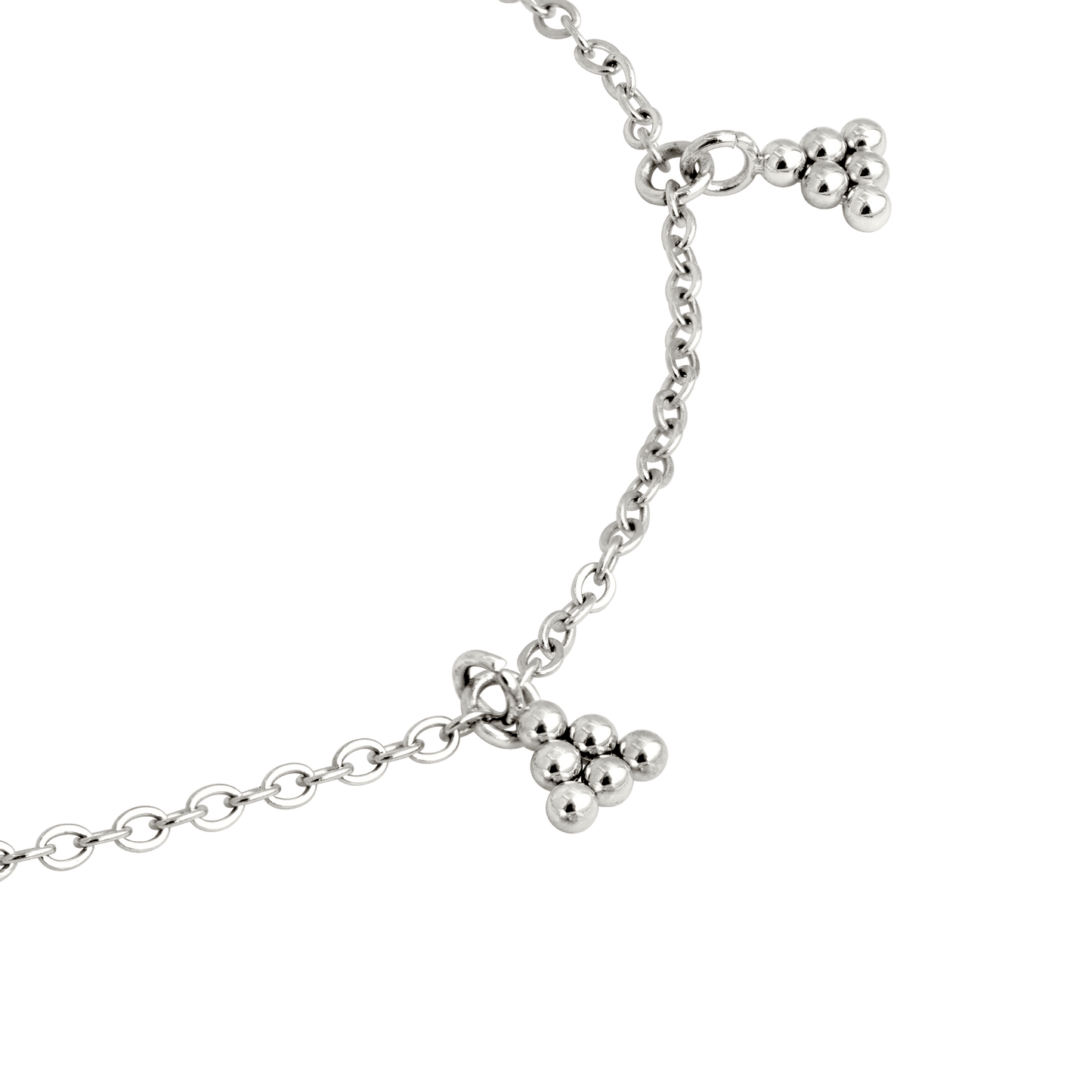 Tiny Beads Anklet Silver