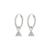 Tiny Beads Twisted Hoop Set Small Silver