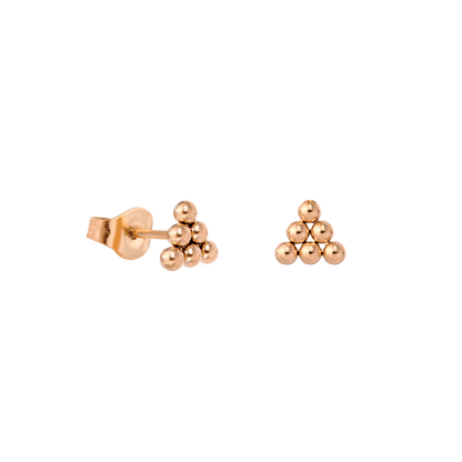 Tiny Beads Studs Rose Gold