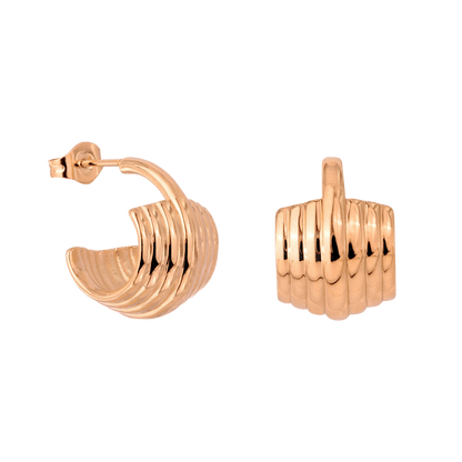 Winding Hoop Studs Rose Gold