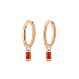 Coral Color Sierra Hoop Set Medium Rose Gold