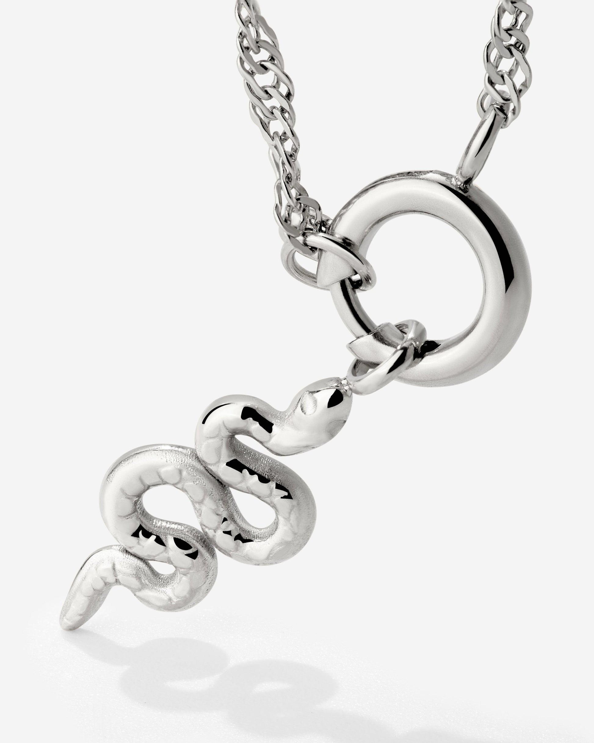 Serpent Singapore Chain Necklace Set Silver