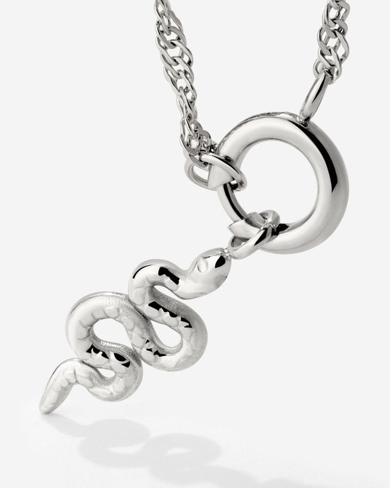 Serpent Singapore Chain Necklace Set Silver