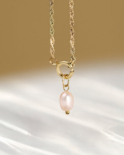 Perla Rosa Rope Chain Necklace Set Silver
