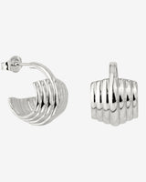 Winding Hoop Studs Silver
