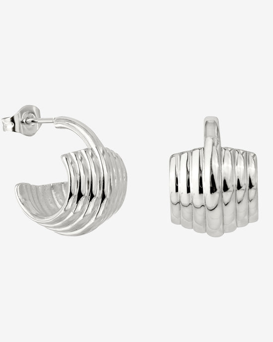 Winding Hoop Studs Silver