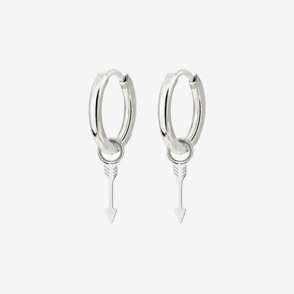 Cupid Arrow Hoopies Silver