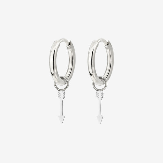 Cupid Arrow Hoopies Silver