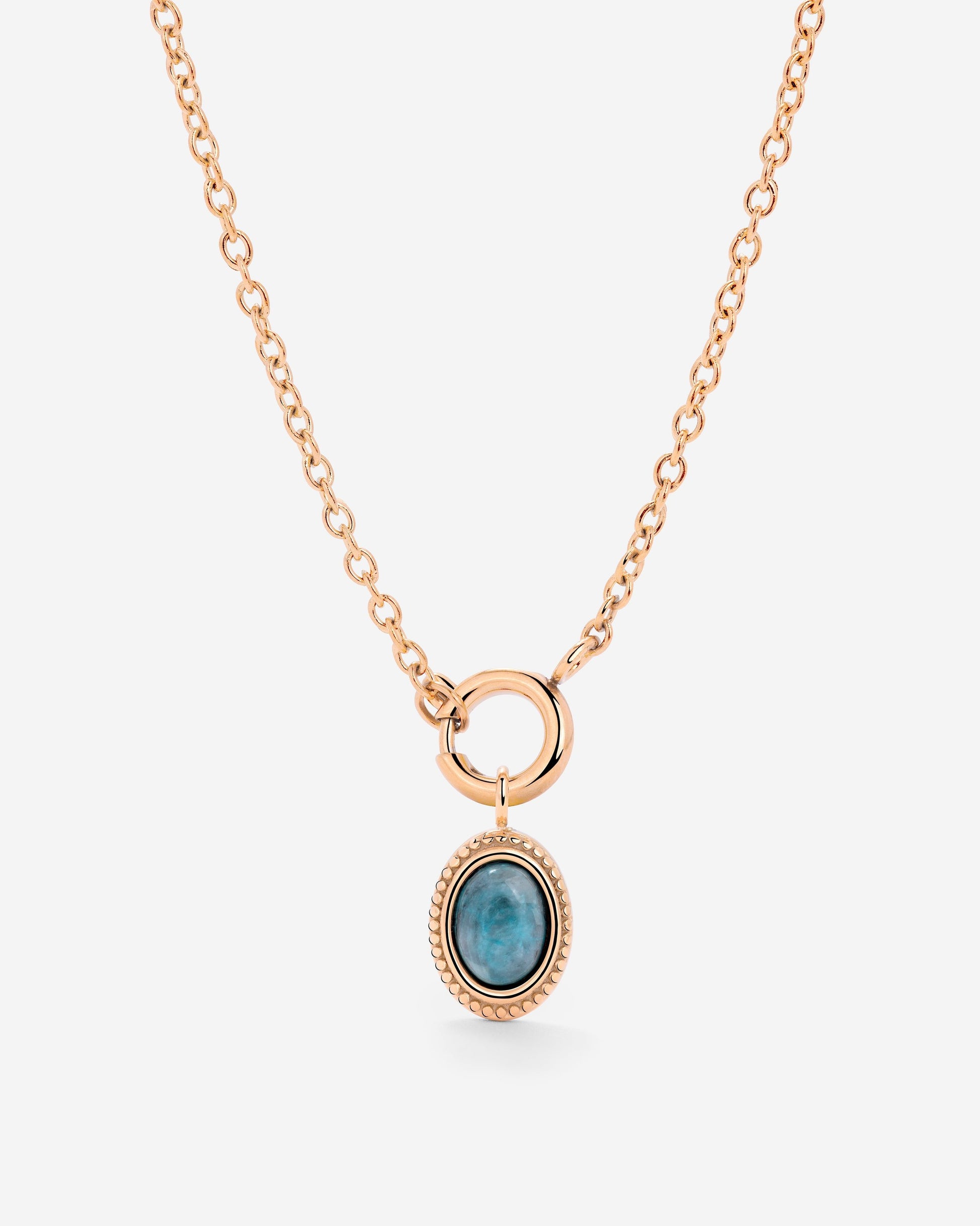 Ocean Agate Classic Chain Necklace Set Rose Gold