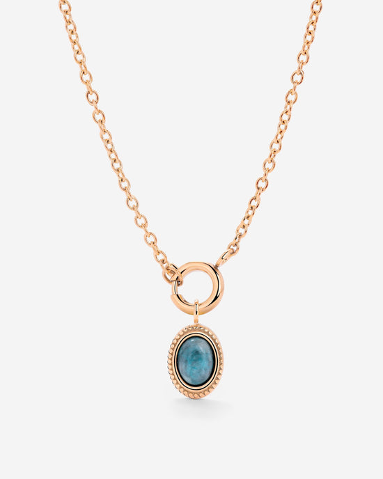 Ocean Agate Classic Chain Necklace Set Rose Gold