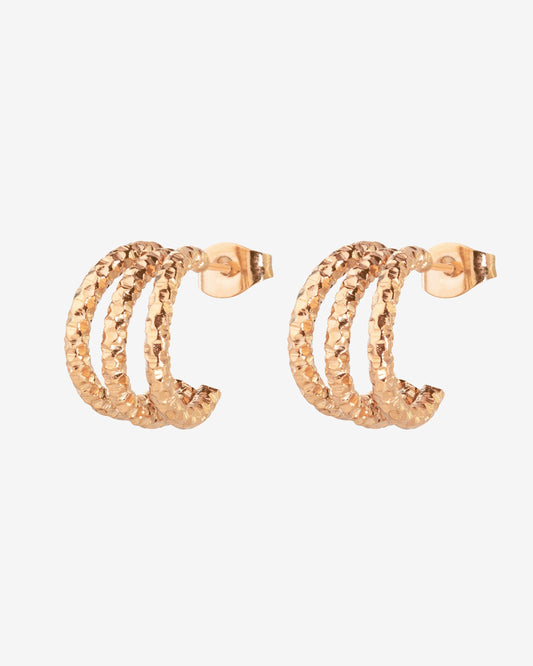 Triple Trouble Studs Rose Gold