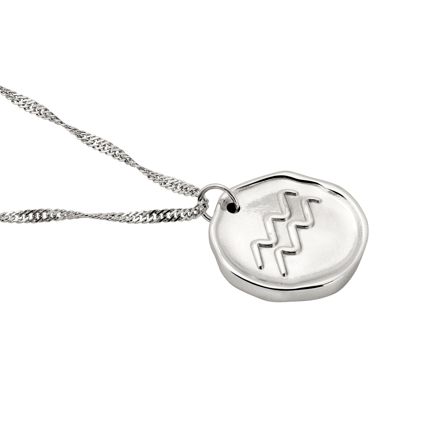 Zodiac Necklace – Aquarius Silver